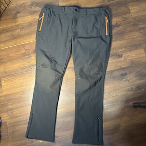 Gash Hao Pants Outdoor Fleece Lined Dark Gray Hiking Men's Size 46x32 Cargo Zip